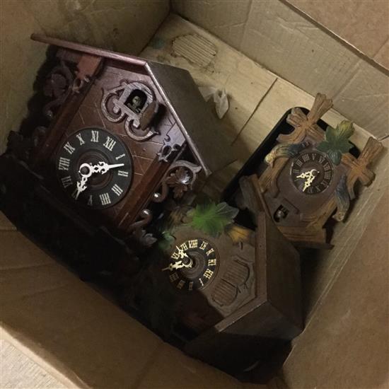 3 cuckoo clocks